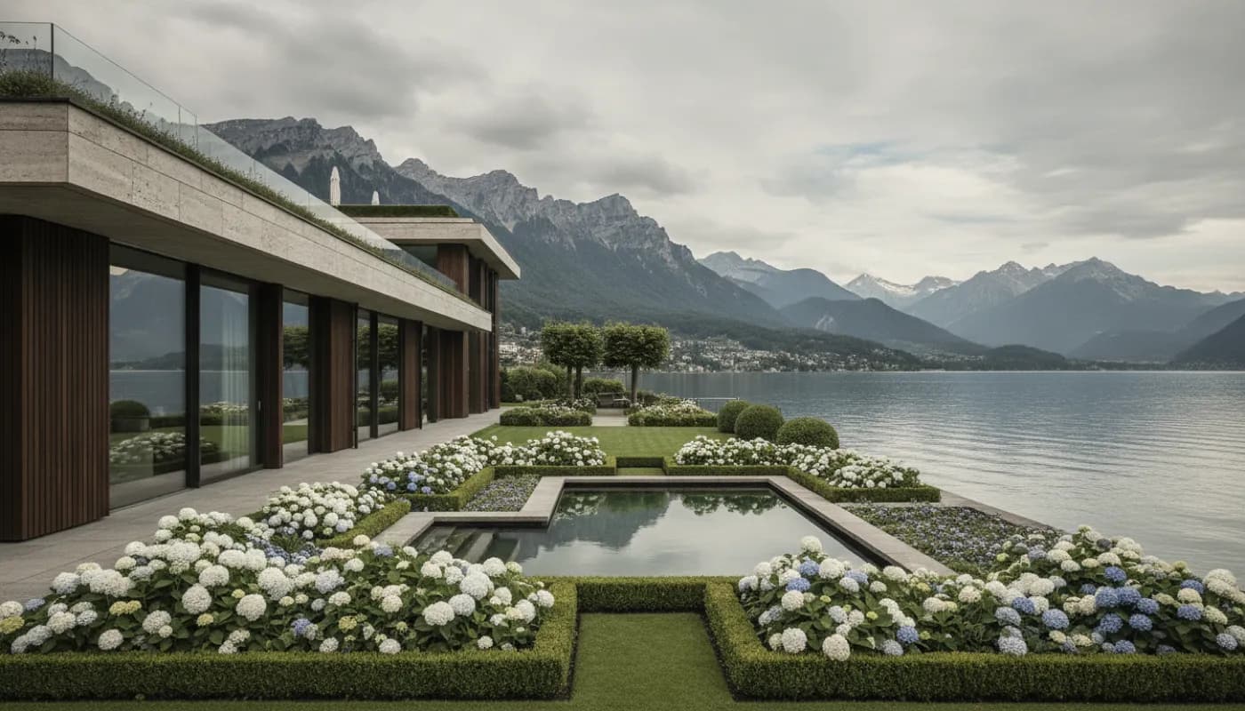 Lake Zurich lakeside villa with private mooring